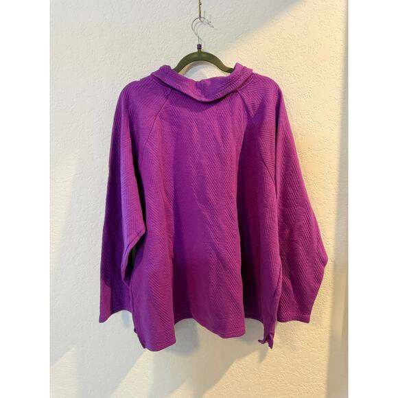 Tek Gear Textured Funnel Neck Pullover Purple Size 2X - Picture 3 of 8